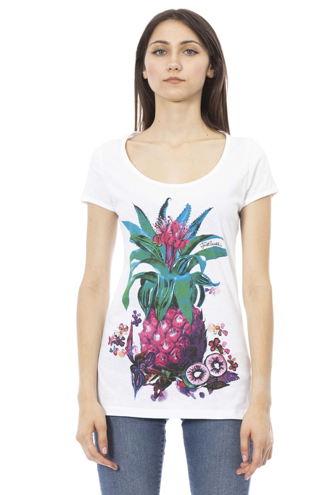 Just Cavalli Beachwear T-Shirt L44 151 GRBC – Weiß 1