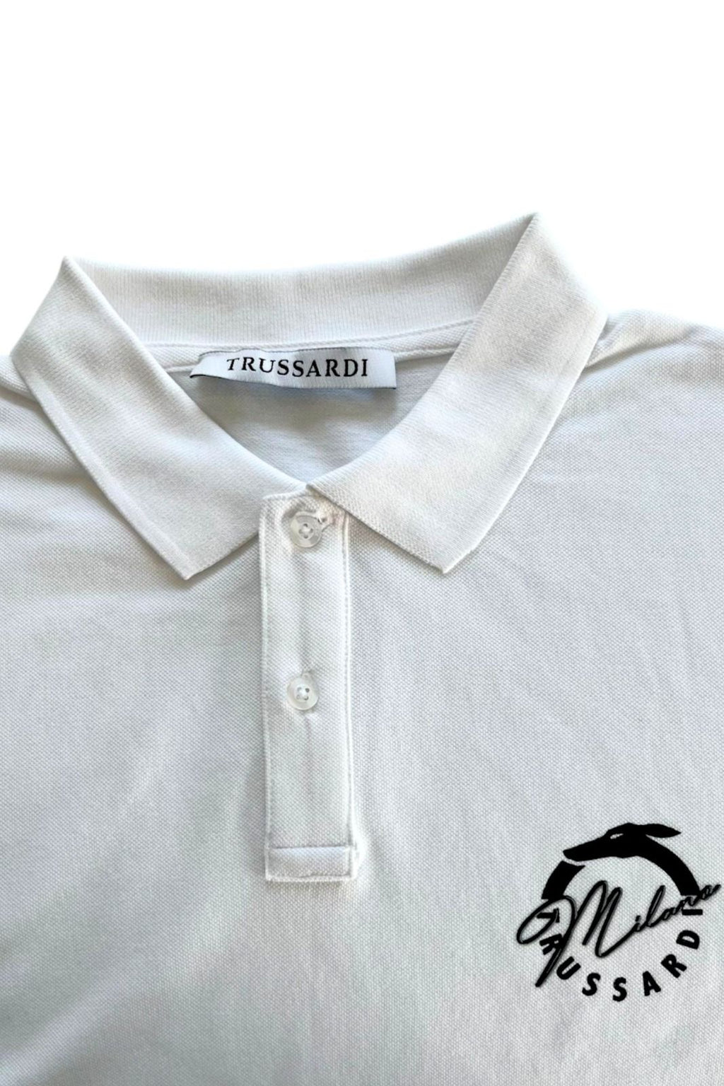 Trussardi Beachwear Poloshirt TRU25MPL01 – Weiß 3