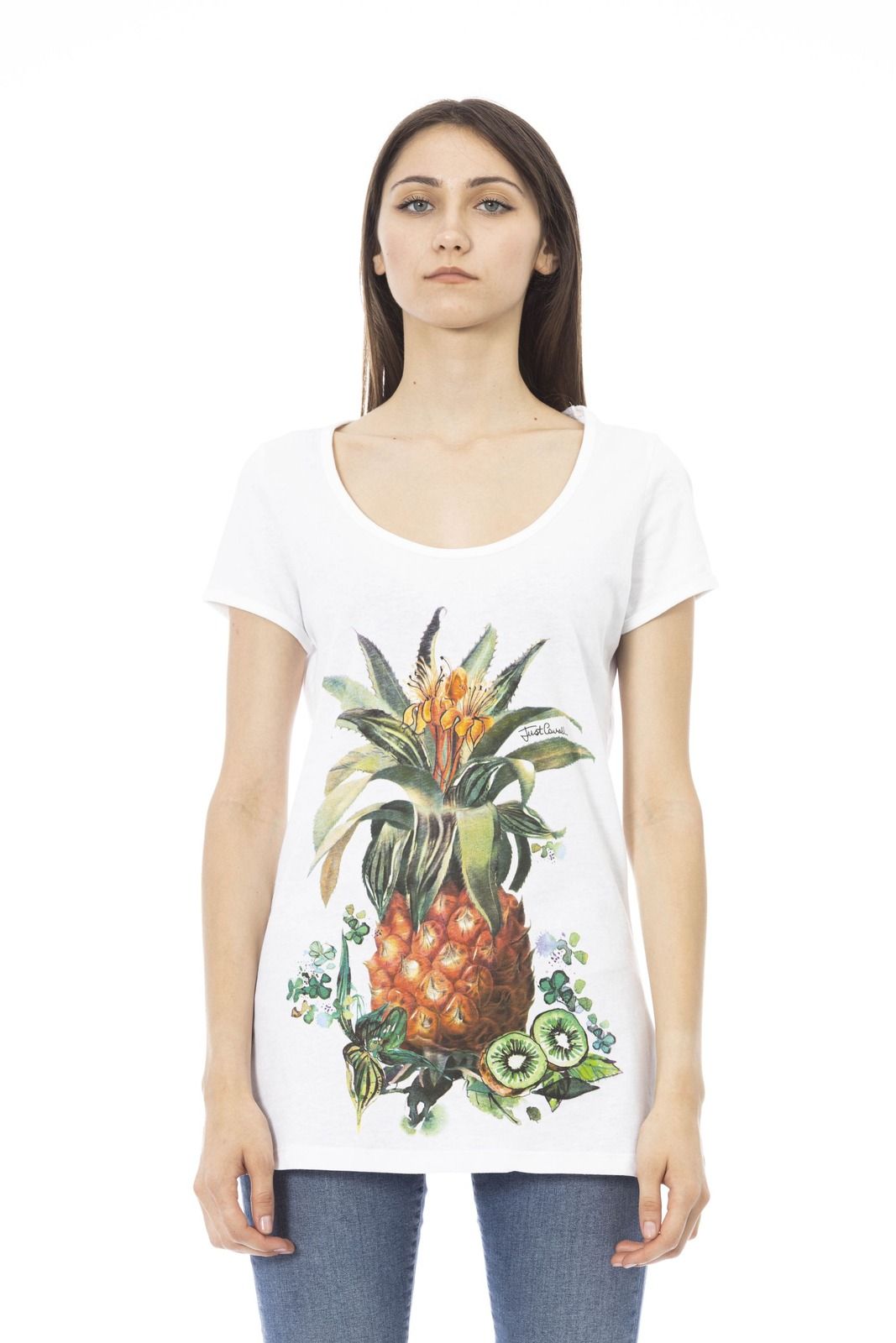 Just Cavalli Beachwear T-Shirt L44 151 GRBC – Weiß 1